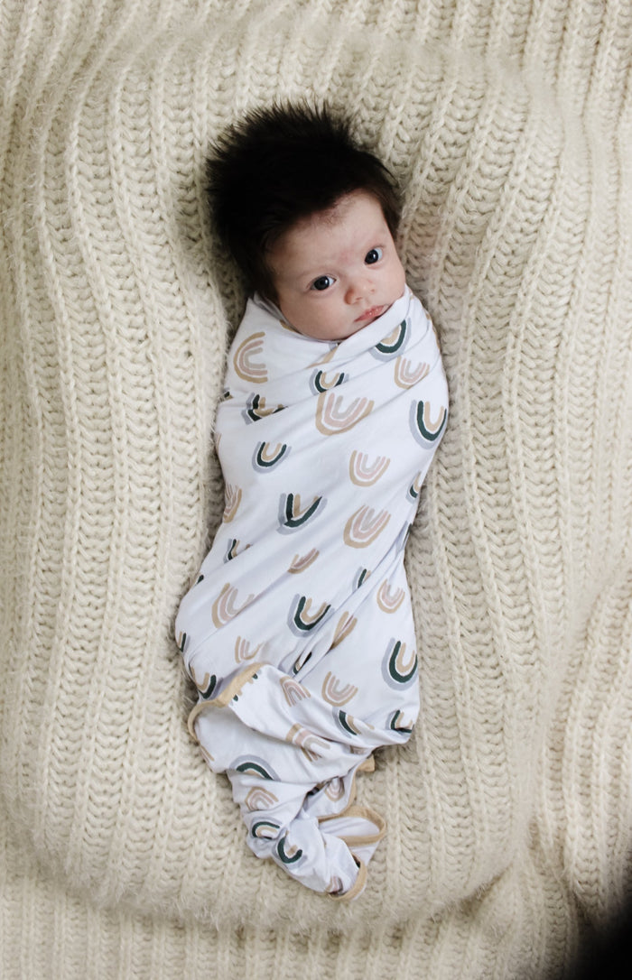 Nodnal Co Bamboo Swaddle Blanket in Rainbow - Premium Baby Bedding & Essentials