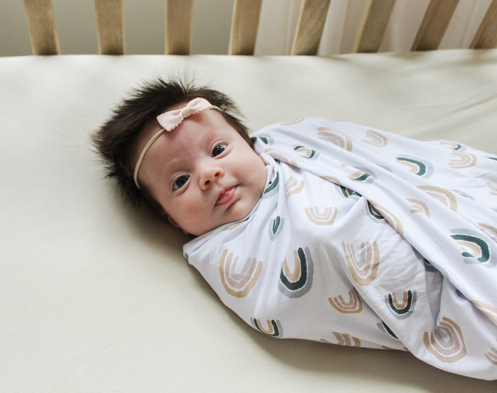 Nodnal Co Bamboo Swaddle Blanket in Rainbow - Premium Baby Bedding & Essentials