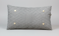 Black Gingham Button Pillow