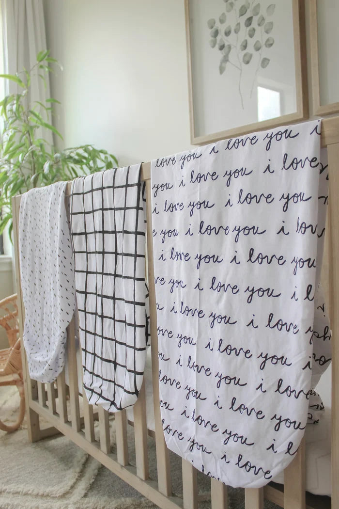Nodnal Co Black & White Mini Crib Fitted Sheet Set - Premium Baby Bedding & Essentials