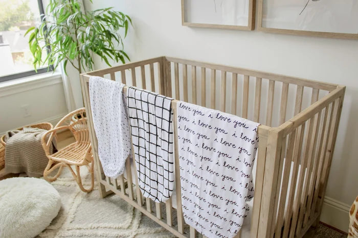 Nodnal Co Black & White Mini Crib Fitted Sheet Set - Premium Baby Bedding & Essentials