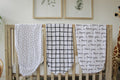 Nodnal Co Black & White Fitted Crib Sheet Set - Premium Baby Bedding & Essentials