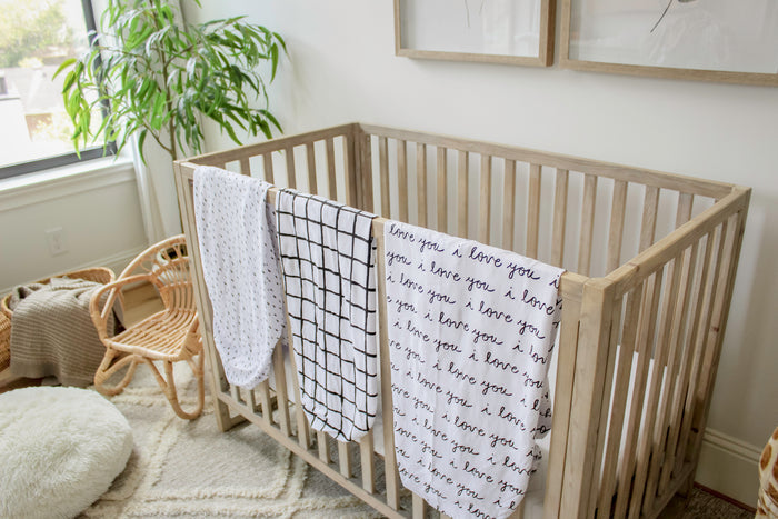 Nodnal Co Black & White Fitted Crib Sheet Set - Premium Baby Bedding & Essentials