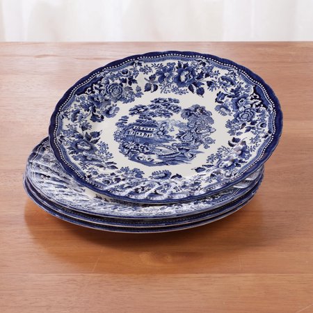 Blue by  10" Dinner Plates, Set of 4 - EK CHIC HOME