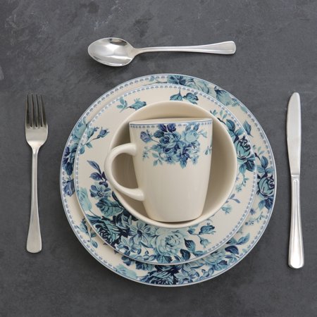 Blue Rose Traditional 16 Piece Elegant Dinnerware Set - EK CHIC HOME