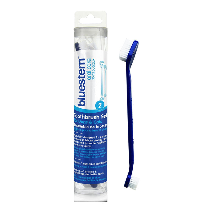 Bluestem Dual-Ended Pet Toothbrush for Cats and Dogs