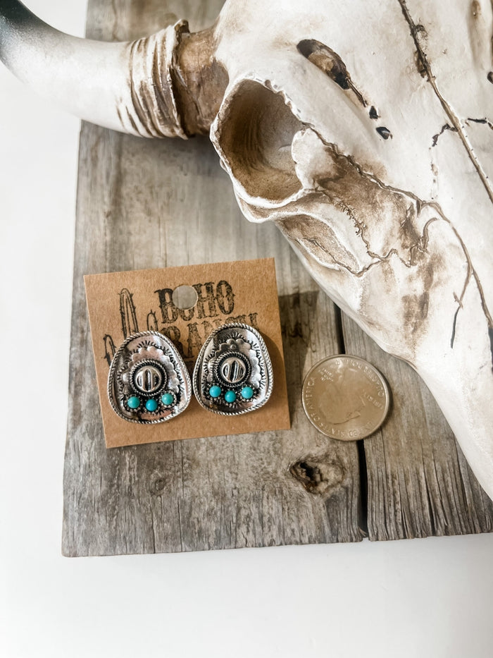 Boho Ranch Western Cowboy Hat Earrings