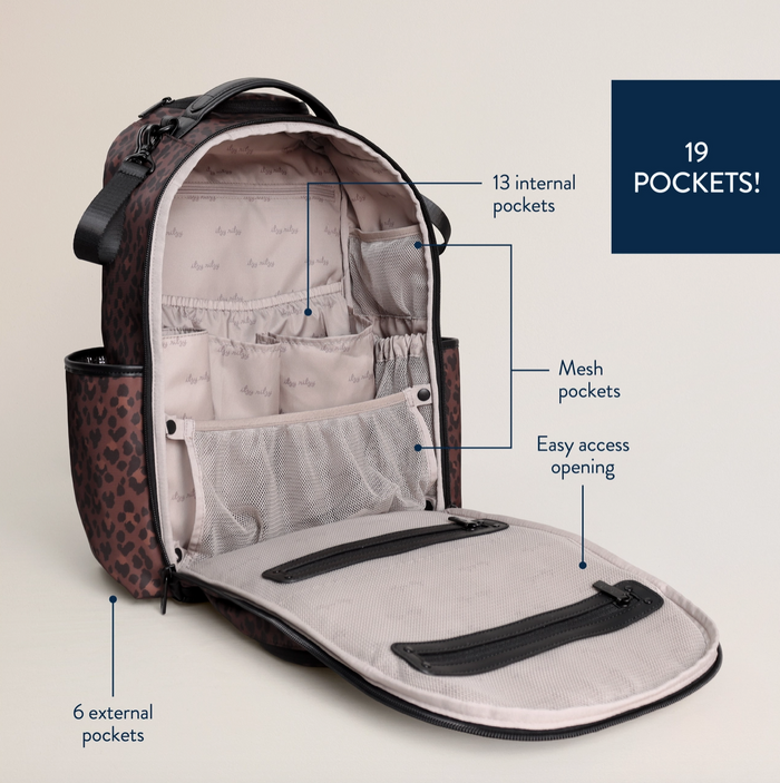 Boss Plus Backpack Diaper Bag Leopard