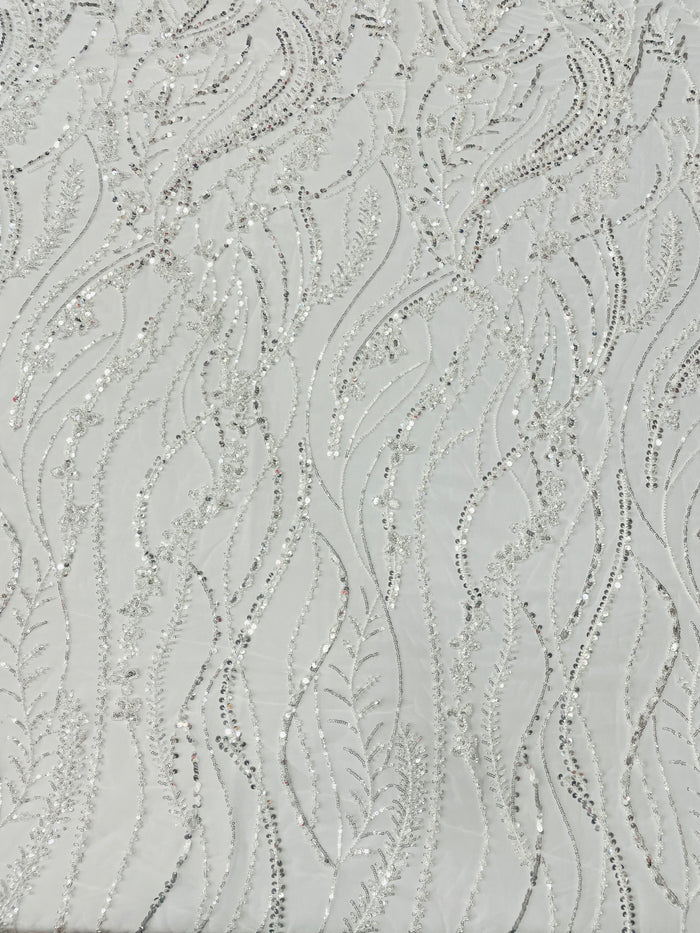 Bridal Hand Beaded Wave Design