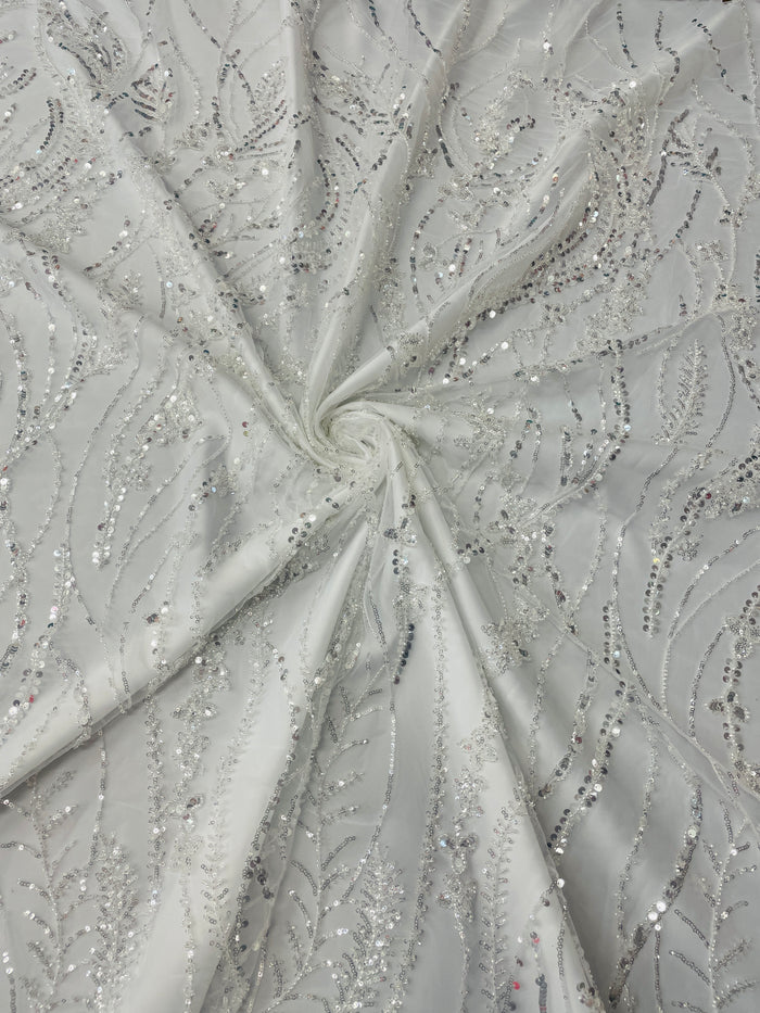Bridal Hand Beaded Wave Design
