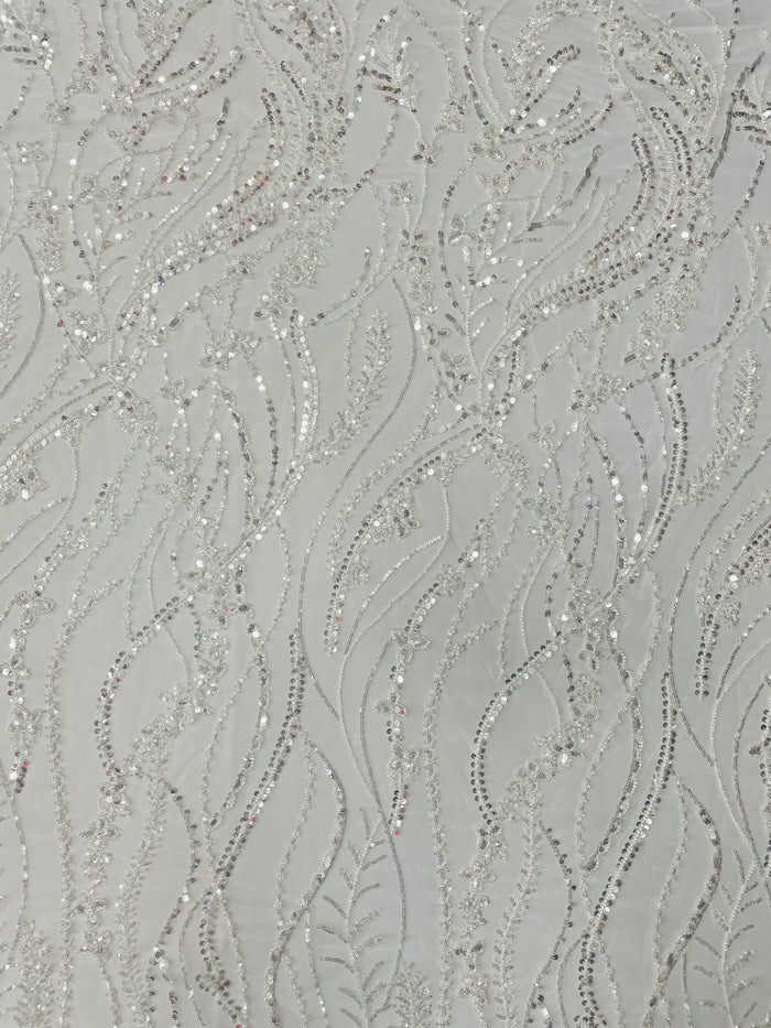 Bridal Hand Beaded Wave Design