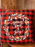 Buffalo Check Christmas LED Pillow