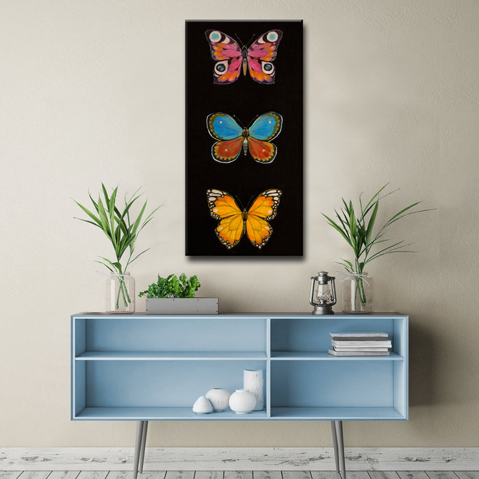 Butterfly Trio No. 1' Wrapped Canvas Wall Art