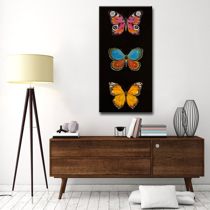 Butterfly Trio No. 1' Wrapped Canvas Wall Art