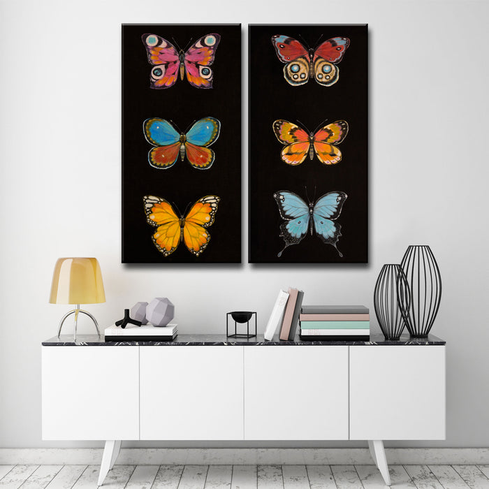 'Butterfly Trio No. 1/2' 2 Piece Wrapped Canvas Wall Art Set