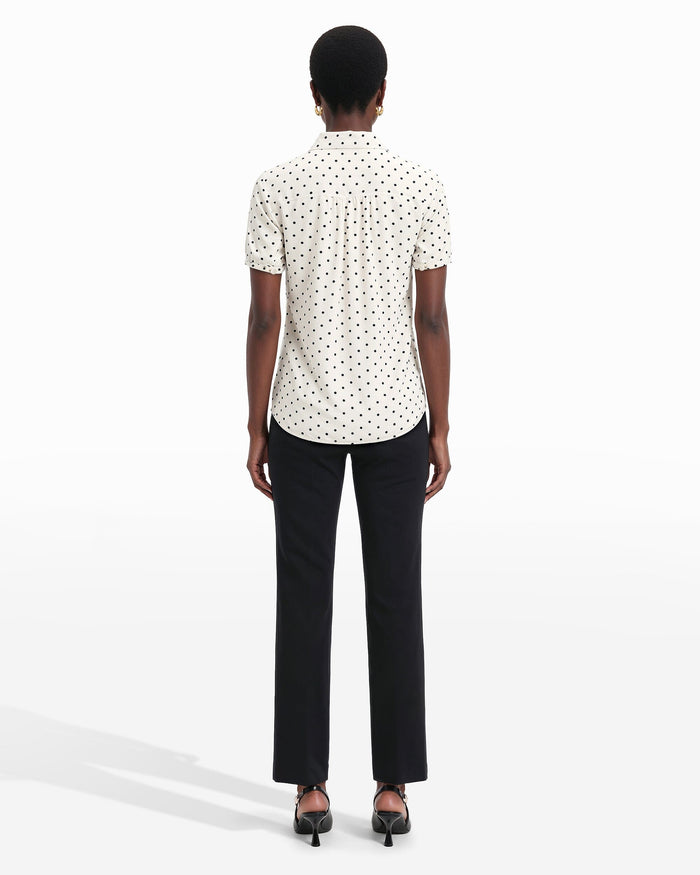 Anne Klein Button Down Blouse With Cap Sleeve