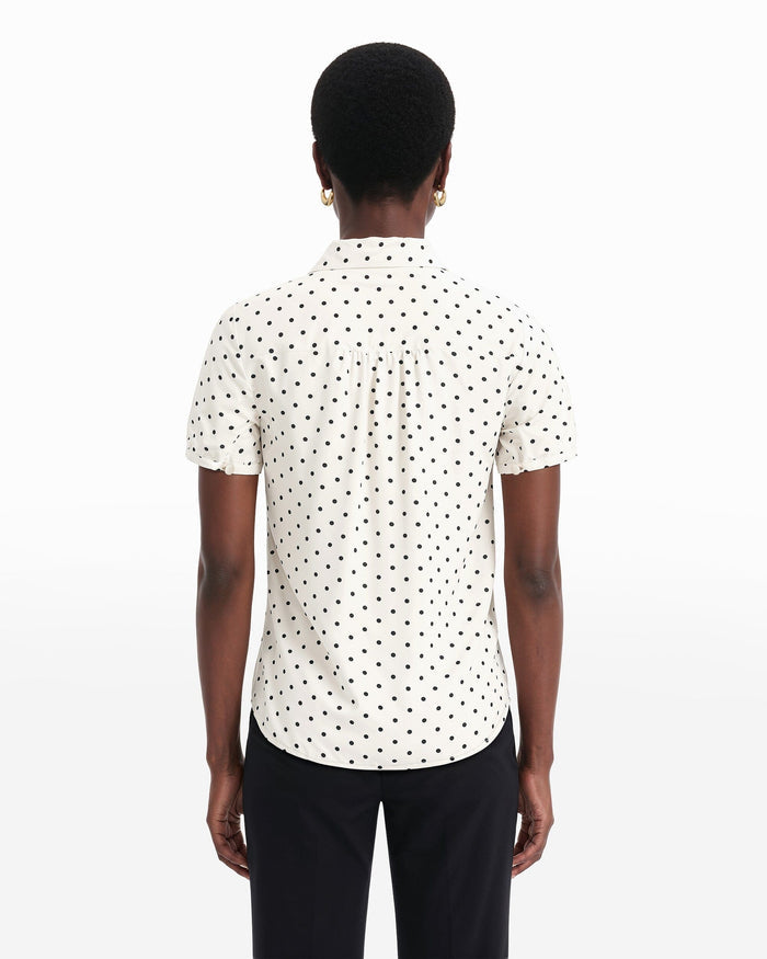 Anne Klein Button Down Blouse With Cap Sleeve