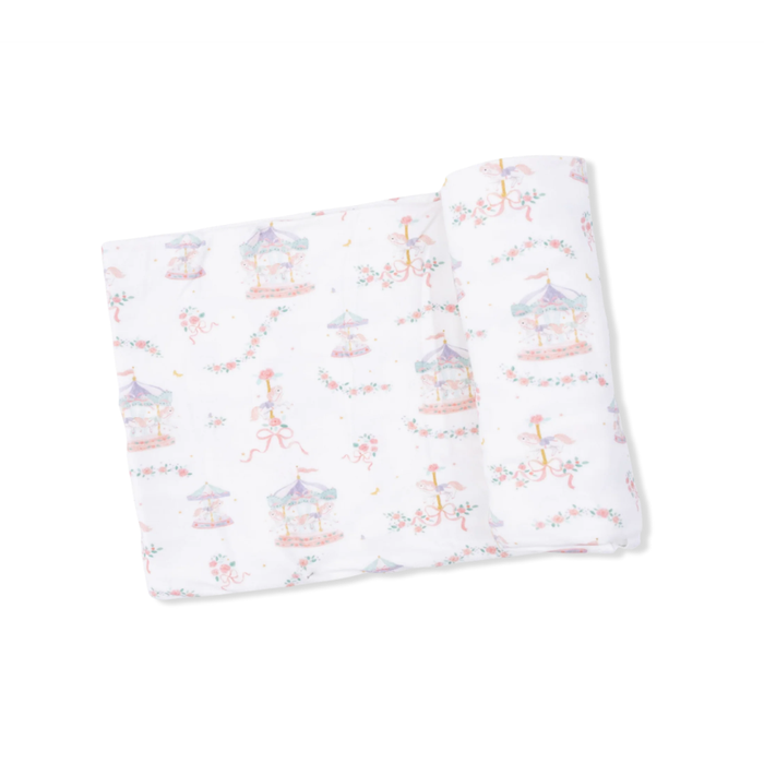 Carousel With Bows Swaddle Blanket