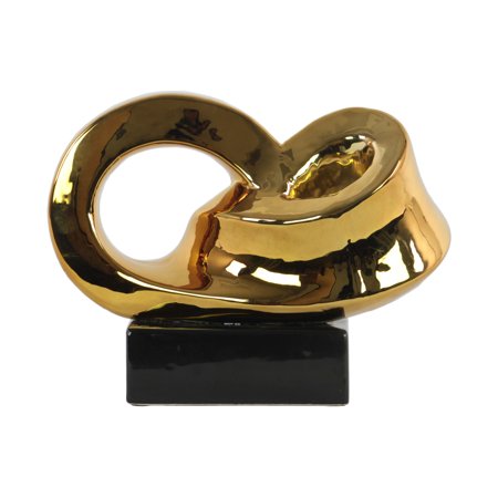 Ceramic Abstract Sculpture Polished Chrome Finish - EK CHIC HOME
