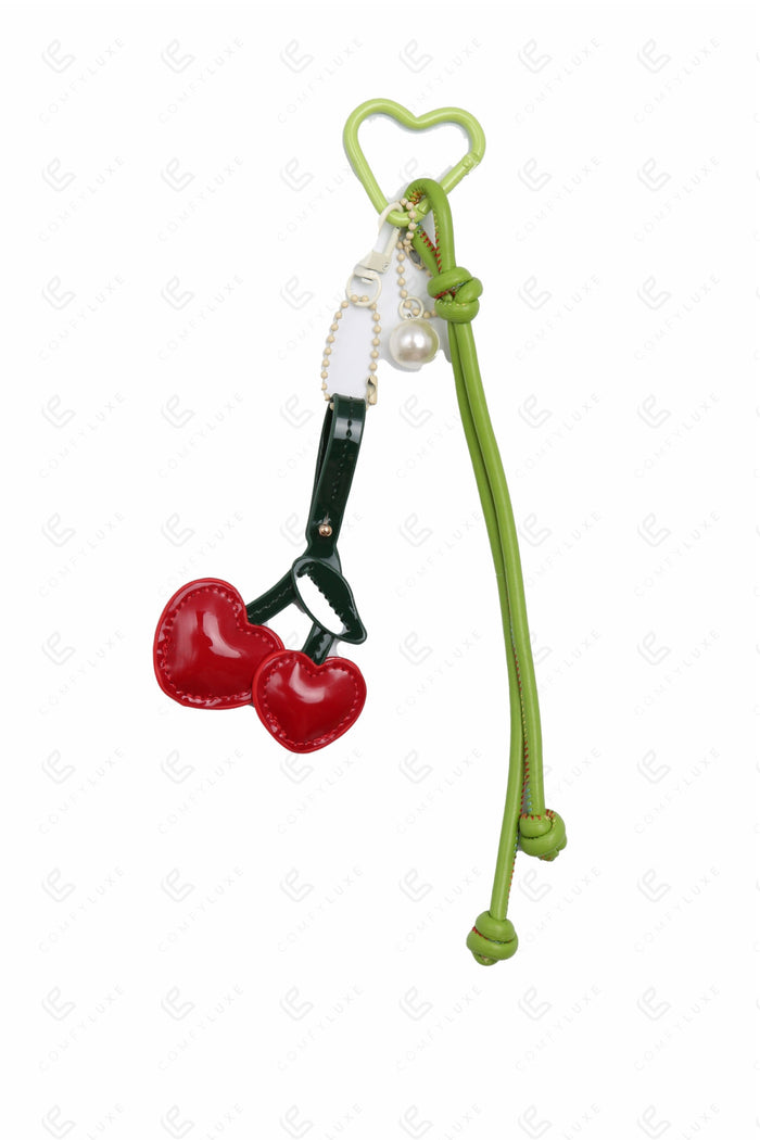 CHERRY KEYCHAIN/BAG CHARM RED KEYCHAINS