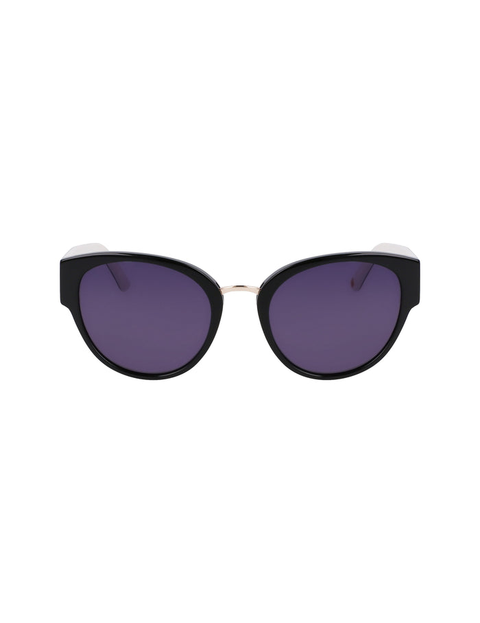 Anne Klein Black Chic Rounded Cat-Eye Sunglasses