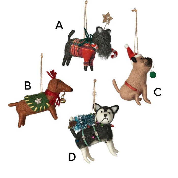 Christmas Dog Ornament 5"