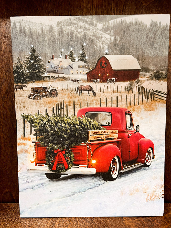 Christmas Truck LED Canvas