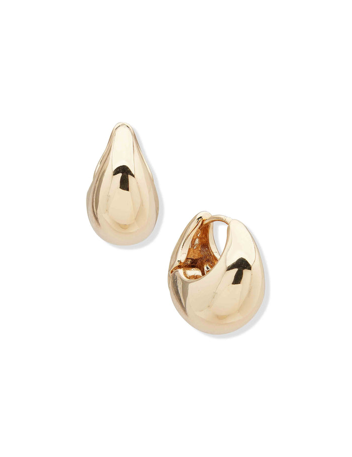 Anne Klein Gold Tone Chunky Huggie Hoop Earrings