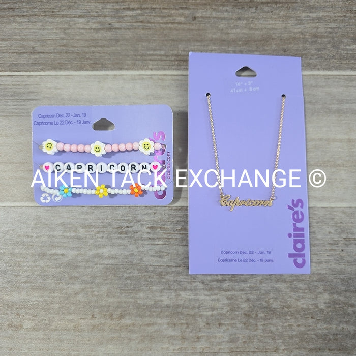 Claire's Capricorn Bundle - 3 Bracelets, 1 Necklace