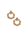 Anne Klein Gold Tone Clip-On Doorknocker Twist Earrings