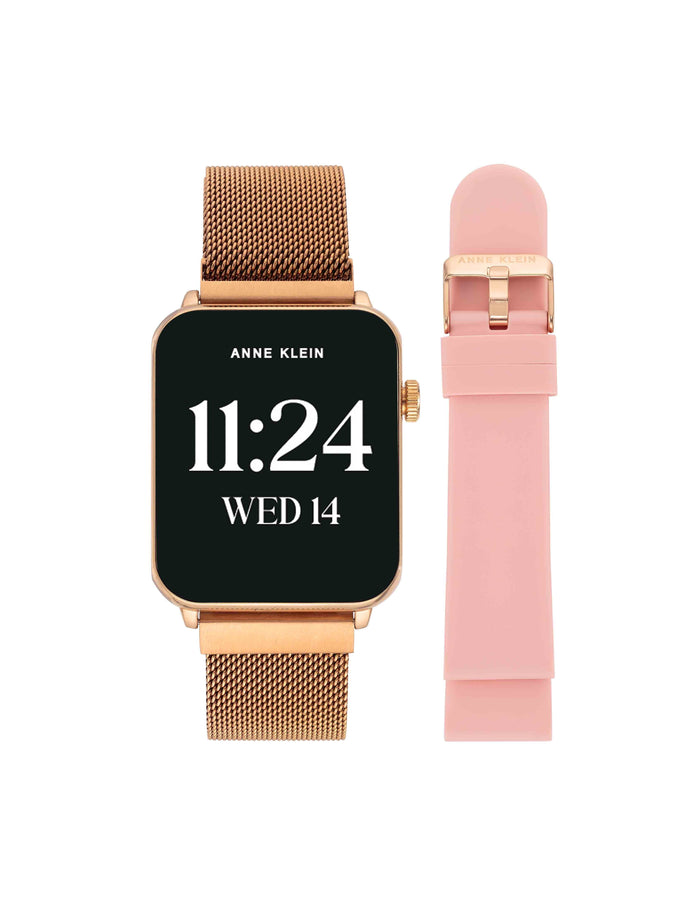 Anne Klein Rose-Tone/Pink Connect It Stellar Smartwatch Set