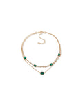 Anne Klein Gold Tone Convertible Station Emerald Necklace