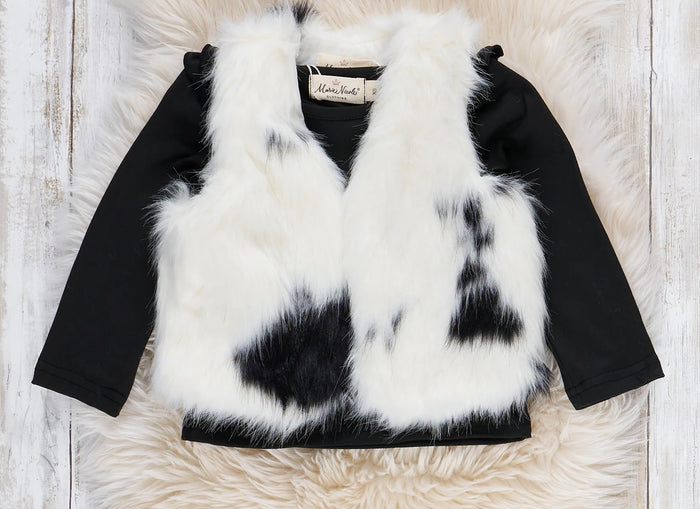 Cow Print Vest Set