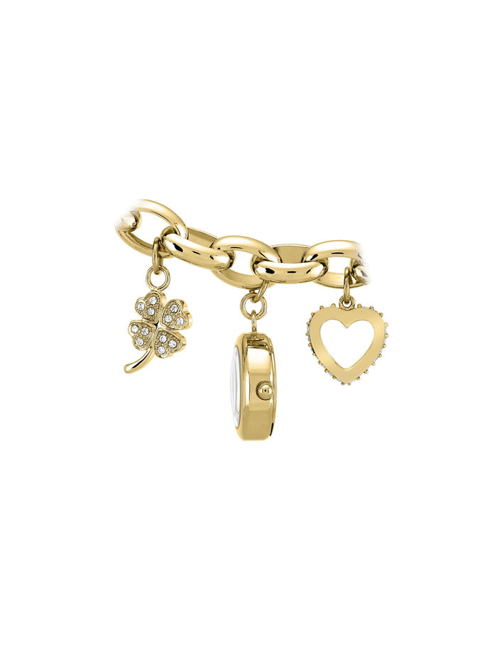 Anne Klein Crystal Accented Charm Bracelet Watch