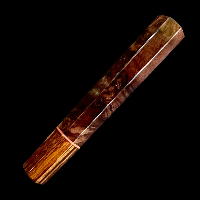 Custom Japanese Knife handle (wa handle)  for 165-210mm : Chechen burl and desert ironwood
