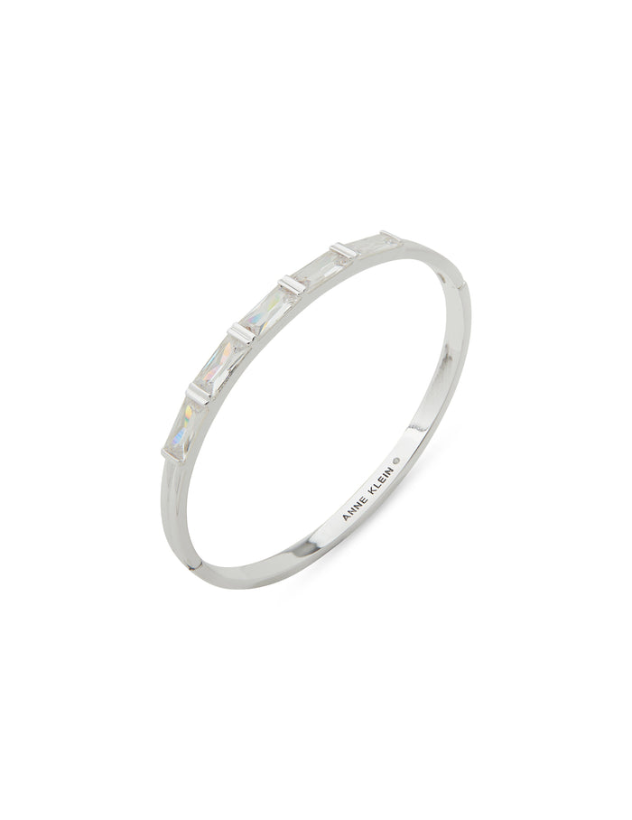 Anne Klein Gold Tone CZ Baguette Stone Bangle Bracelet