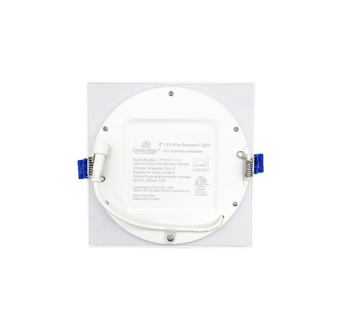 Dawnray 6" LED Slim Panel Square White | DR60SF-WH