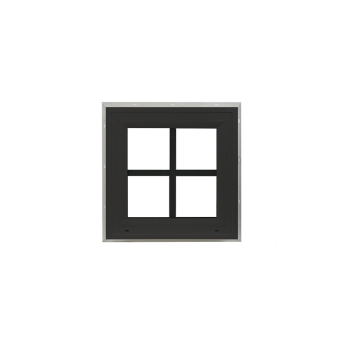Decorative Window 12" x 12" Double Pane Standard Glass Clear Black