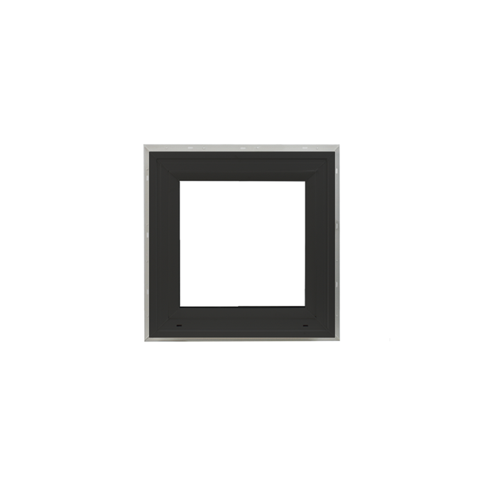 Decorative Window 12" x 12" Double Pane Standard Glass Clear Black No Grid