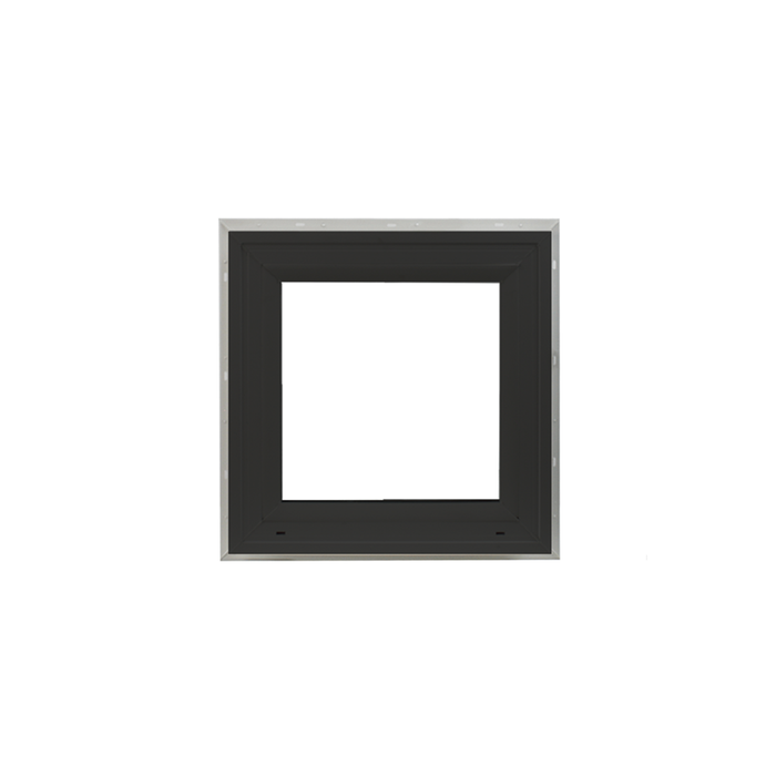 Decorative Window 16" x 16" Double Pane Standard Glass Clear Black No Grid Front