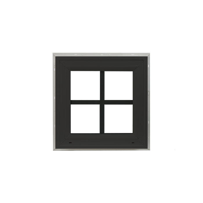 Decorative Window 18" x 18" Double Pane Standard Glass Clear Black Front