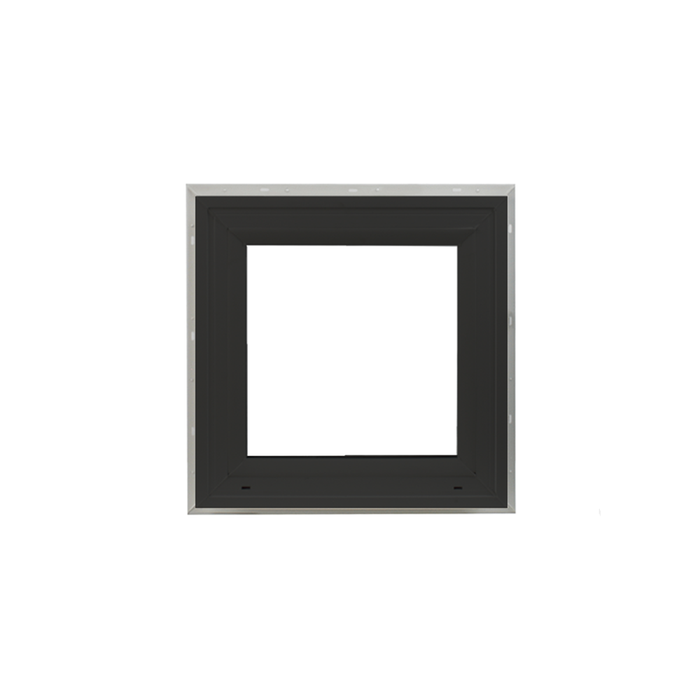Decorative Window 18" x 18" Double Pane Standard Glass Clear Black No Grid Front