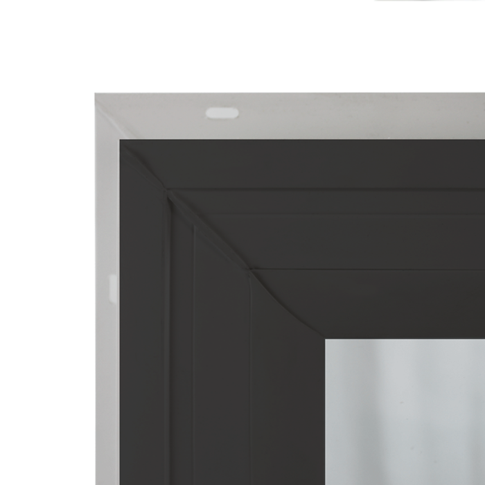 Decorative Window 18" x 18" Double Pane Standard Glass Clear Black Corner