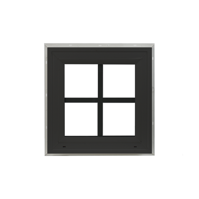 Decorative Window 24" x 24" Double Pane Standard Glass Clear Black