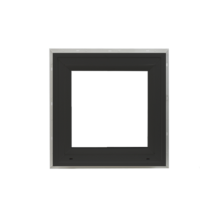 Decorative Window 24" x 24" Double Pane Standard Glass Clear Black No Grid Front