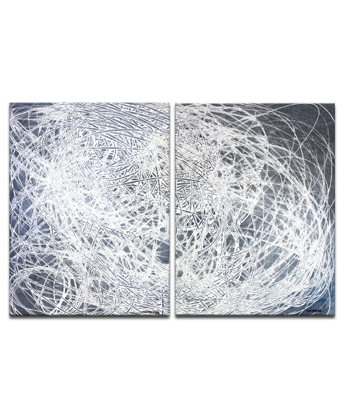 'Denim Threads No. 1/2' 2 Piece Wrapped Canvas Wall Art Set