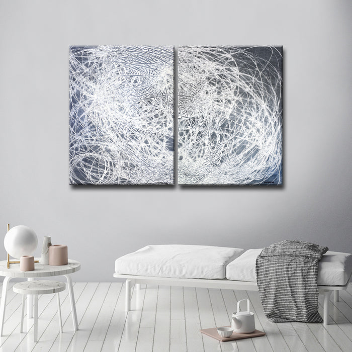 'Denim Threads No. 1/2' 2 Piece Wrapped Canvas Wall Art Set