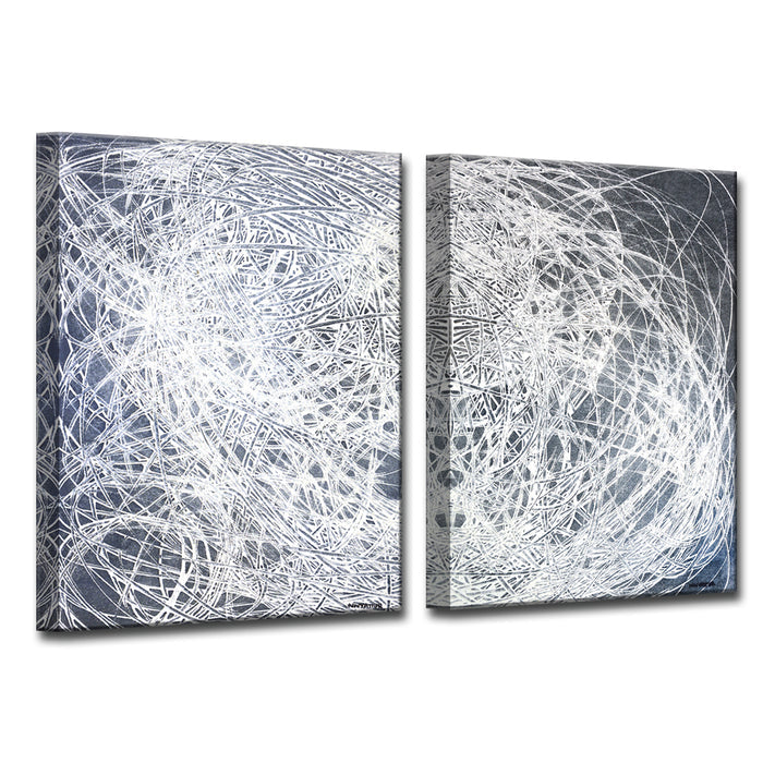 'Denim Threads No. 1/2' 2 Piece Wrapped Canvas Wall Art Set