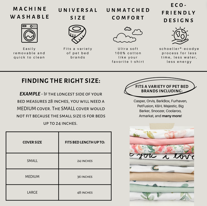 Nodnal Co Dog Bed Cover - Choose Your Print - Premium Baby Bedding & Essentials