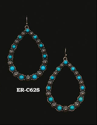 Earring Large Tear Drop Turquoise
